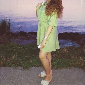 Green short Zara dress